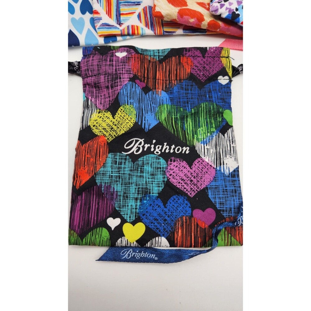 Lot Of 9 Brighton Cloth Fabric Jewelry Storage Bags #1 Hearts Drawstring Pouch - Picture 6 of 9